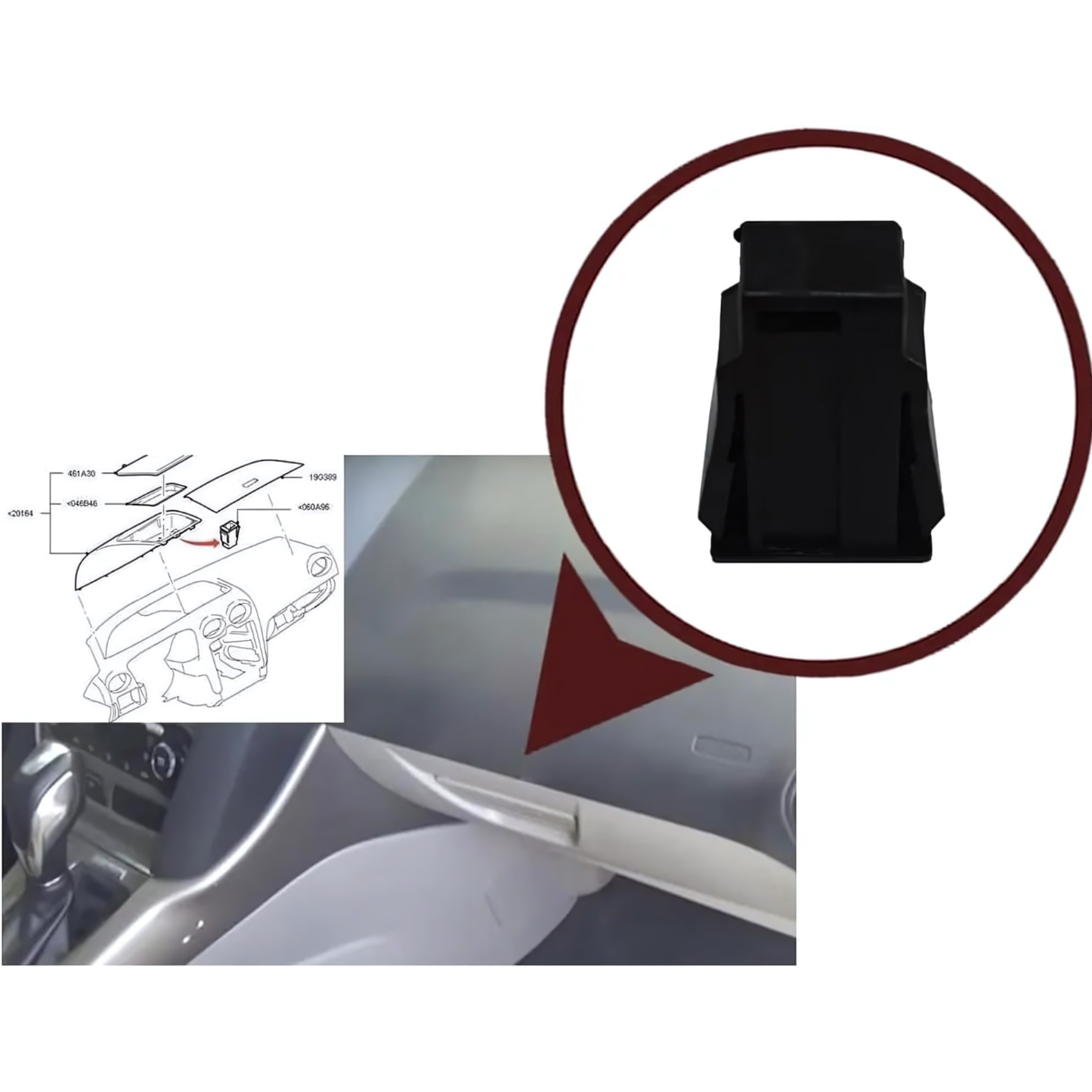 OMNIVALEA Handschuhfach-Schlossclips Armaturenbrett OEM 8M51T044K90AA Ford Focus MK2