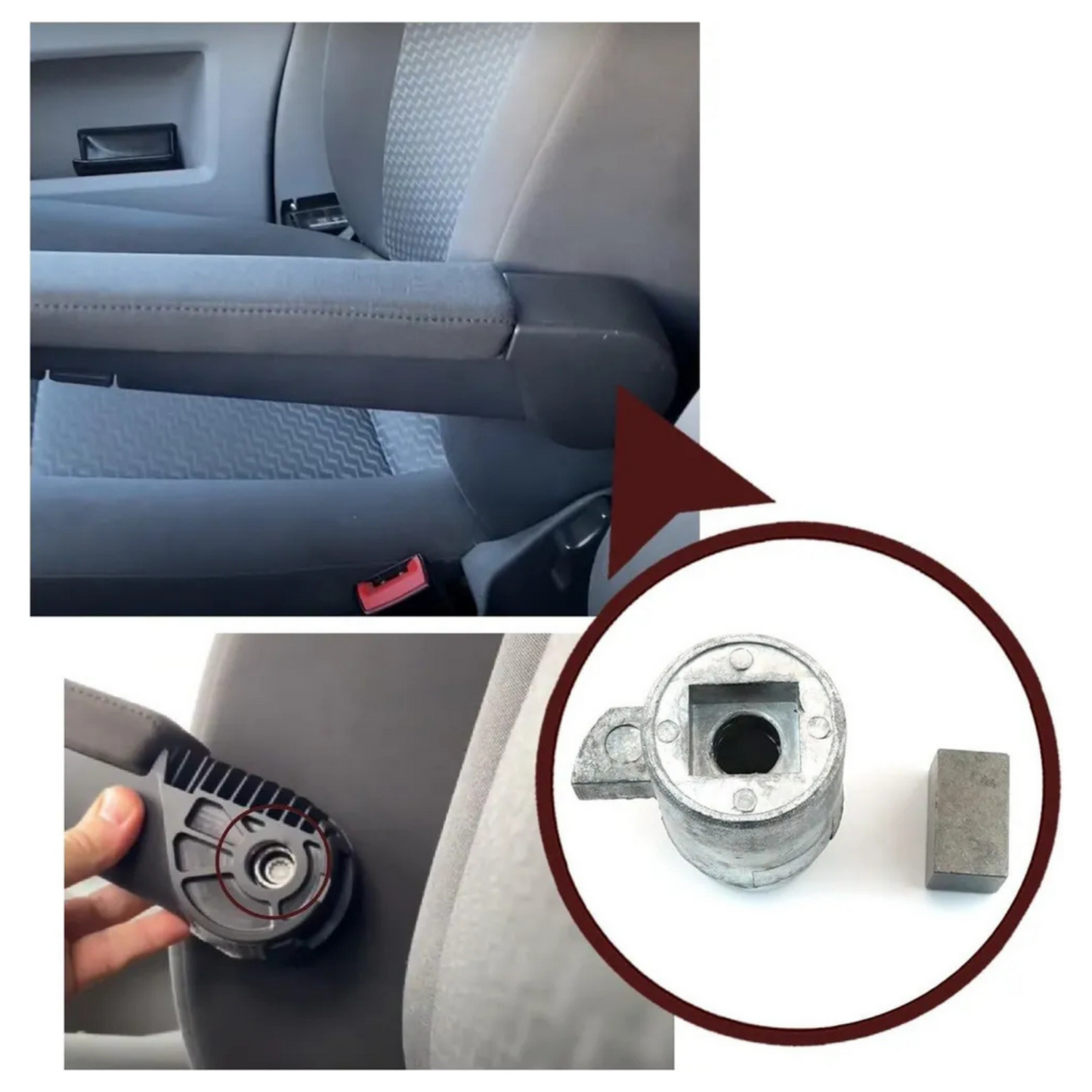 OMNIVALEA Armrest Adjuster Bush Left Side OEM 7H0883081 VW T5 T6 Caravelle