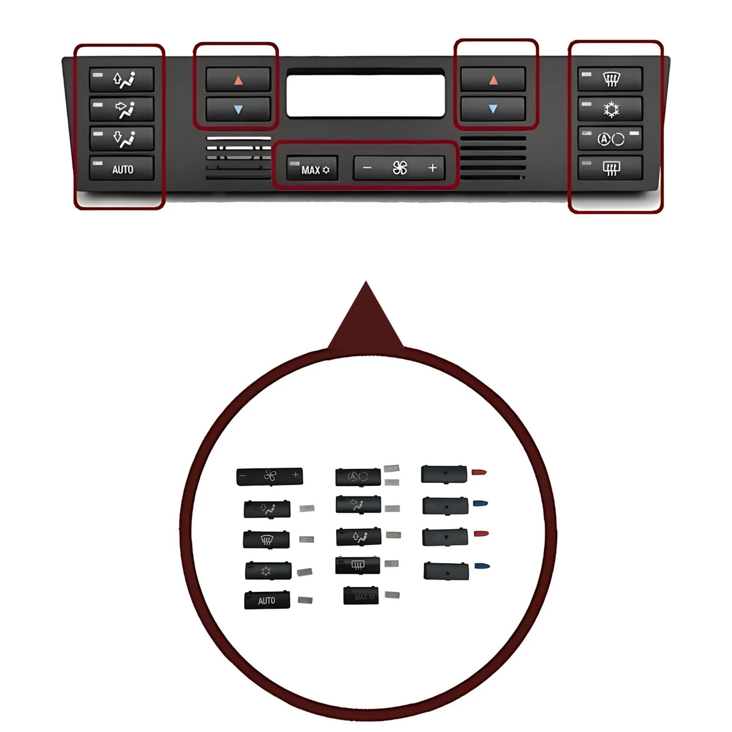 OMNIVALEA Control Button Cover 14pc OEM 64116915812 BMW X5 E53 00-06/E39 96-03