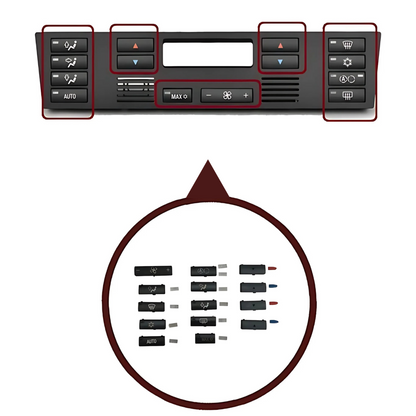 OMNIVALEA Control Button Cover 14pc OEM 64116915812 BMW X5 E53 00-06/E39 96-03