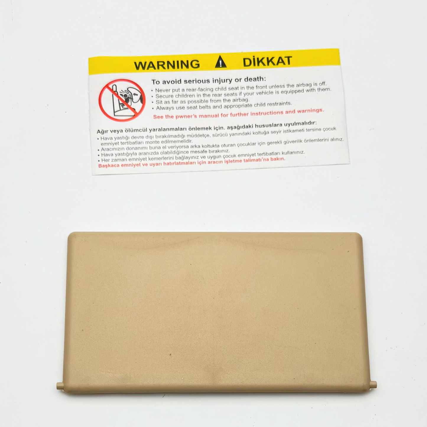OMNIVALEA Sun Visor Mirror Cover Beige POM Plastic OEM A2038170220 Mercedes W203