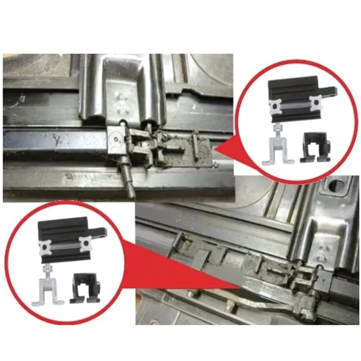 OMNIVALEA Sunroof Guide Rail Clip Set 4PC Right Side POM Zinc OEM 811694522 BMW