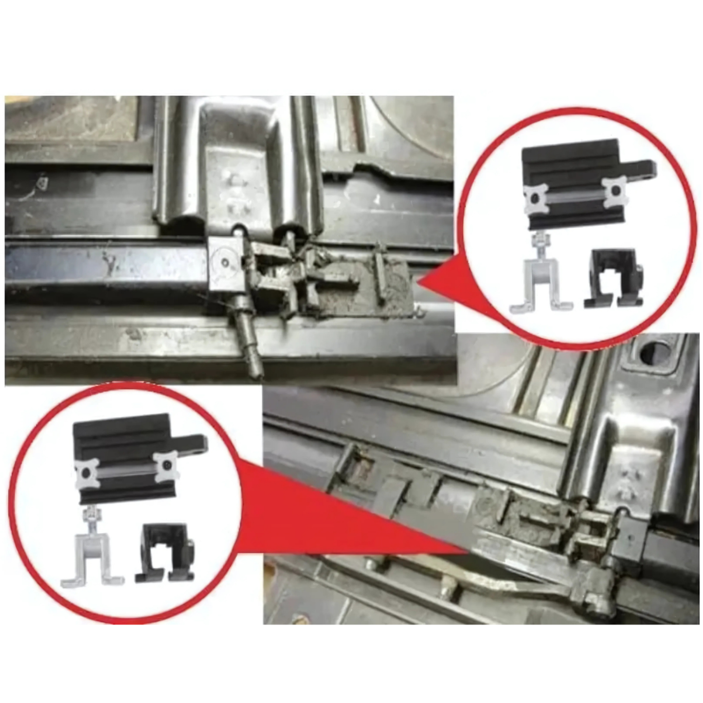OMNIVALEA Sunroof Guide Rail Clip Set 4PC Left Side POM Zinc OEM 811694523 BMW