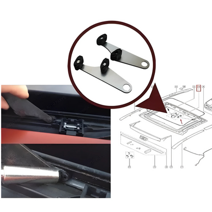 OMNIVALEA Sunroof Repair Set Slider Runner & Clips Renault Scenic MK2 2003-2009