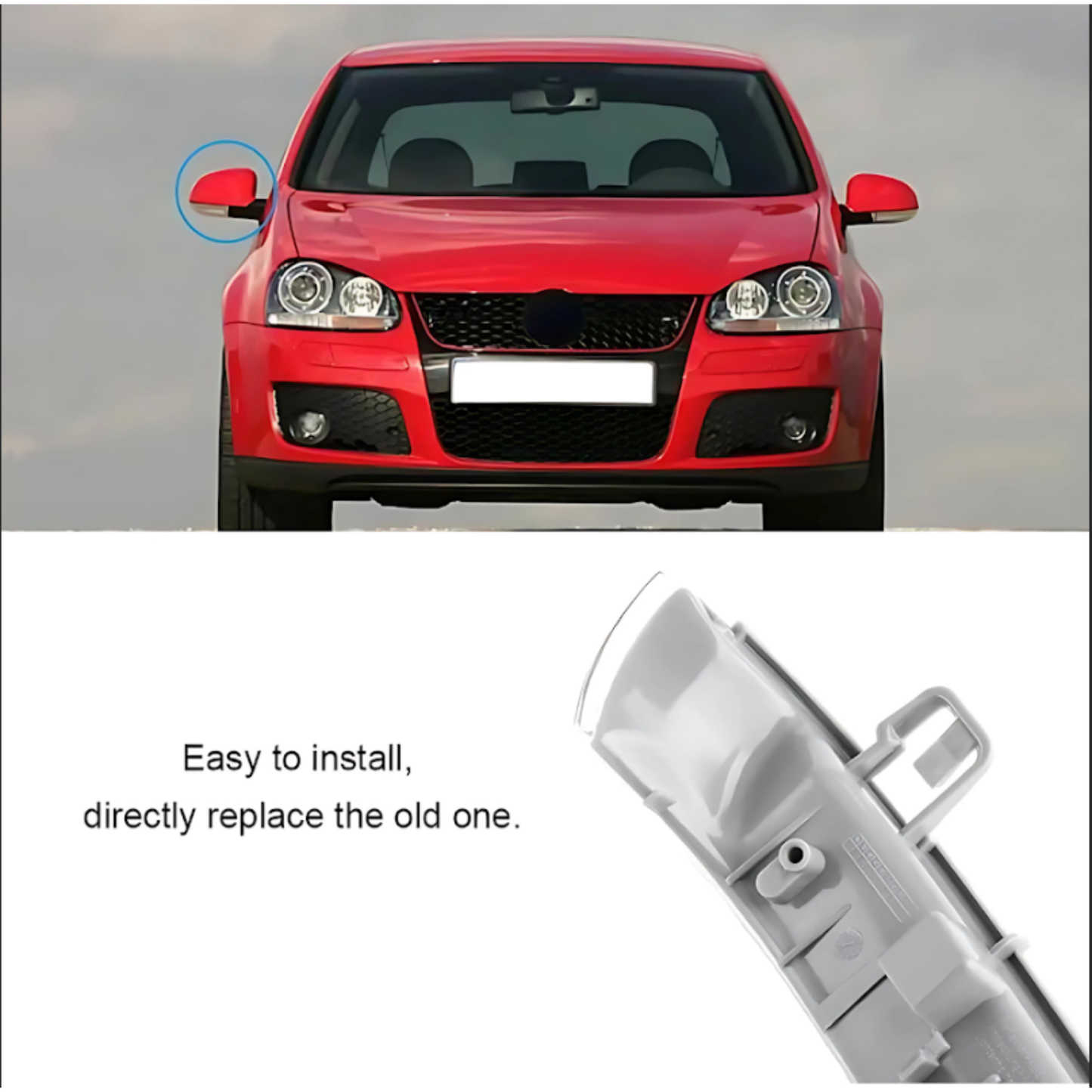 Rétroviseur latéral de clignotant OMNIVALEA gauche OEM 1K0949101 pour VW Passat B5/B6 Golf MK5 Jetta