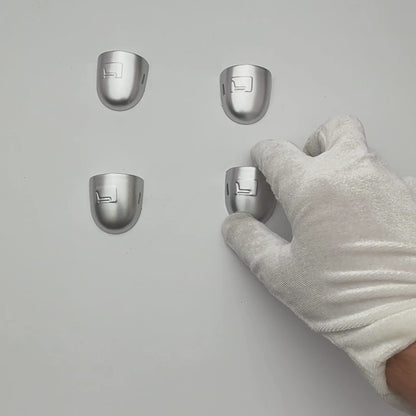OMNIVALEA Door Lock Cover Cap Set 4PC Silver OEM 8200036411 Renault Nissan